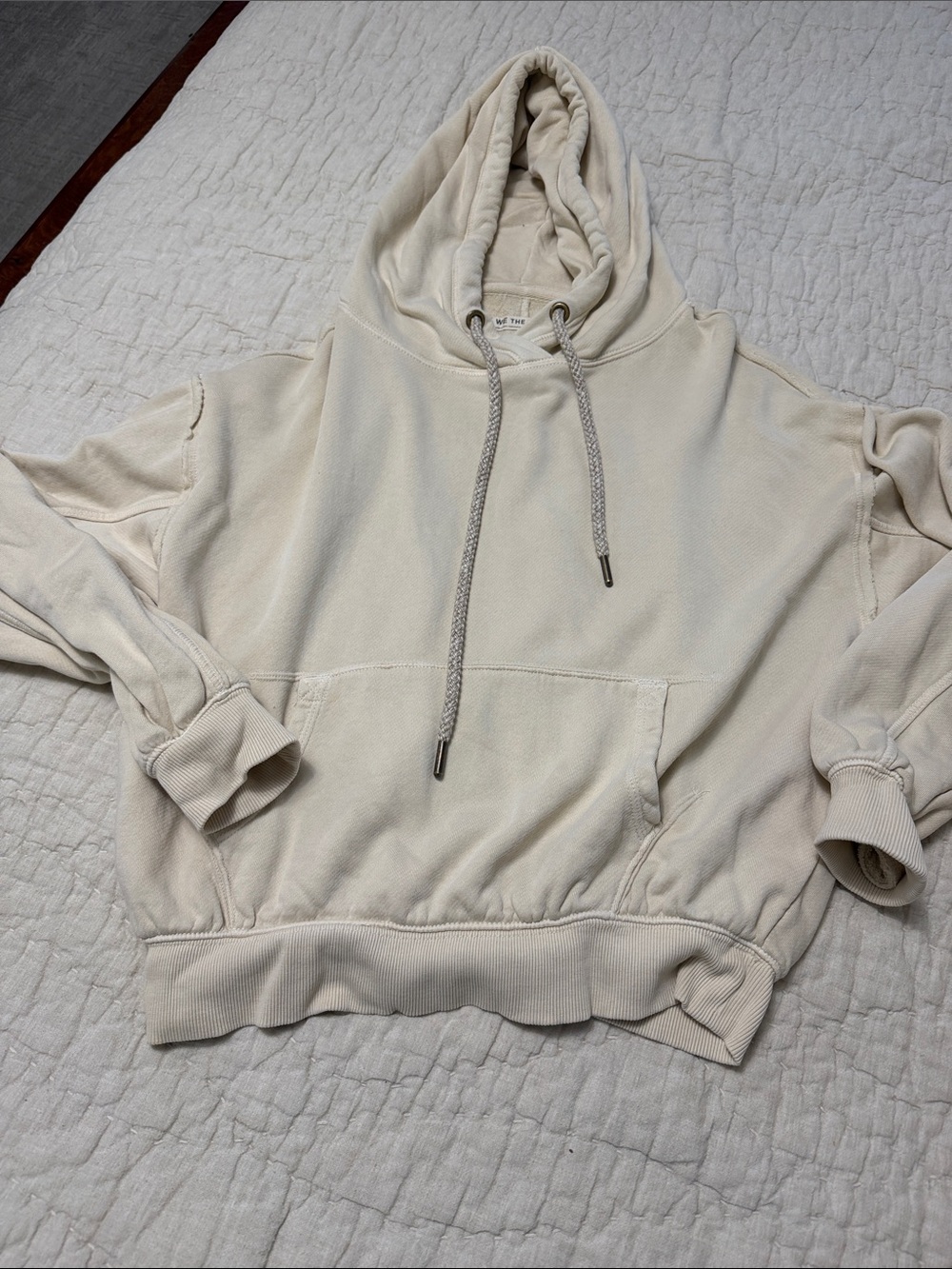 We The Free Raw Edge Ivory Hoodie
